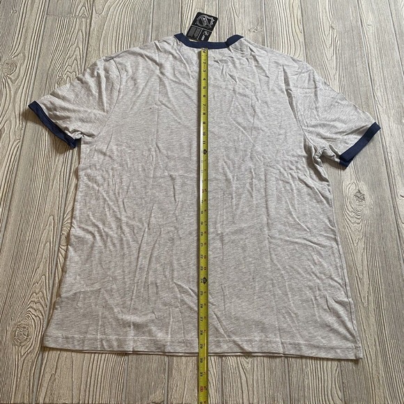 NHL Columbus Blue Jackets Ringer Tee Men’s XL Distressed Logo Heather Gray NWT - Picture 8 of 9